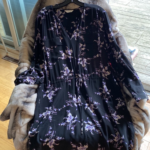 Rebecca Taylor 💯 Silk Lined Flower Print Belt Dress/Long Shirt New NeverUsed